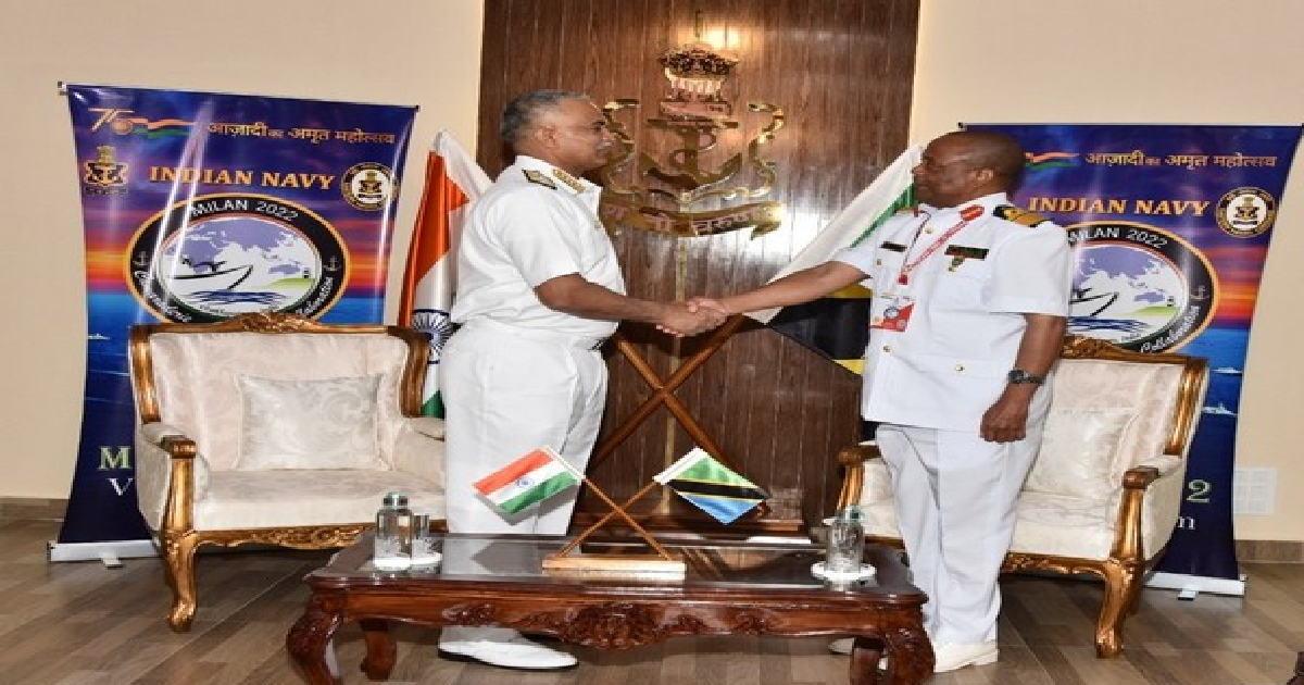 Chief of Navy Staff Admiral Hari Kumar meets Navy Commander of Tanzania
